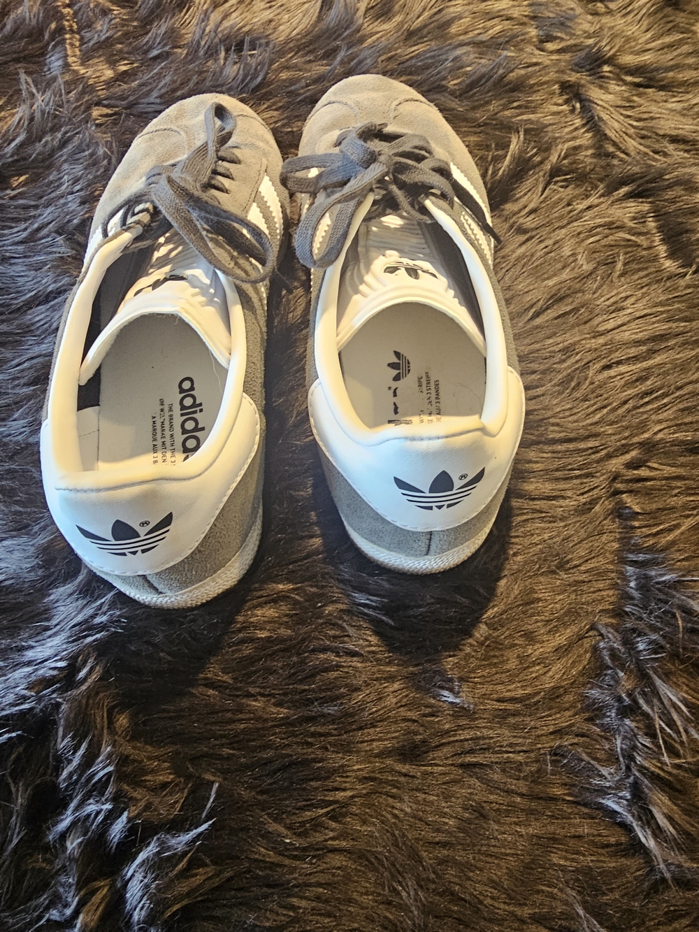 adidas Gazelle Women's Gray Suede Sneakers with White Stripes - Picture 2 of 4